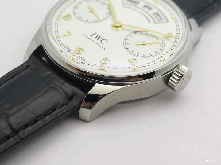 MIROTIME 0118 Portuguese Real PR Real Annual Calendar IW5035 YLF 1:1 Best Edition White Dial On Leather Strap A Refined 7243